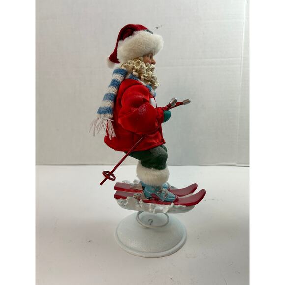 Vintage KSA Fabriché Skiing Santa Figurine Powder Hound Christmas Decor 12” - Picture 5 of 11